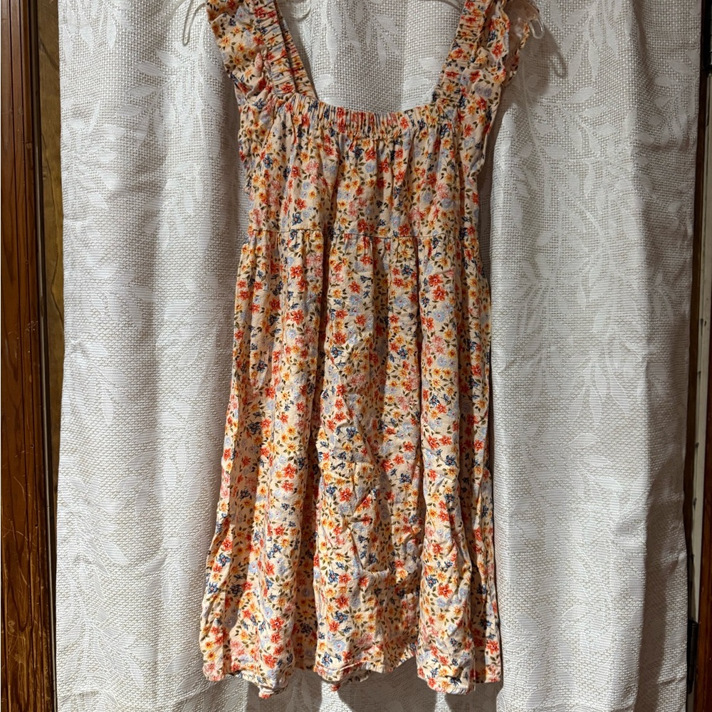 Wild Fable Floral Mini Dress - Orange and Blue